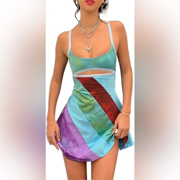 COPY - CIDER 13 Going on 30 Multi-color Mini Dress Tunic Top Size M - Picture 4 of 6